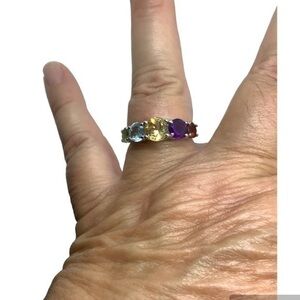 Sterling Silver Multi - Gemstone ring